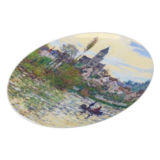The Seine at Vetheuil  Claude Monet Melamine Plate (Left Side)