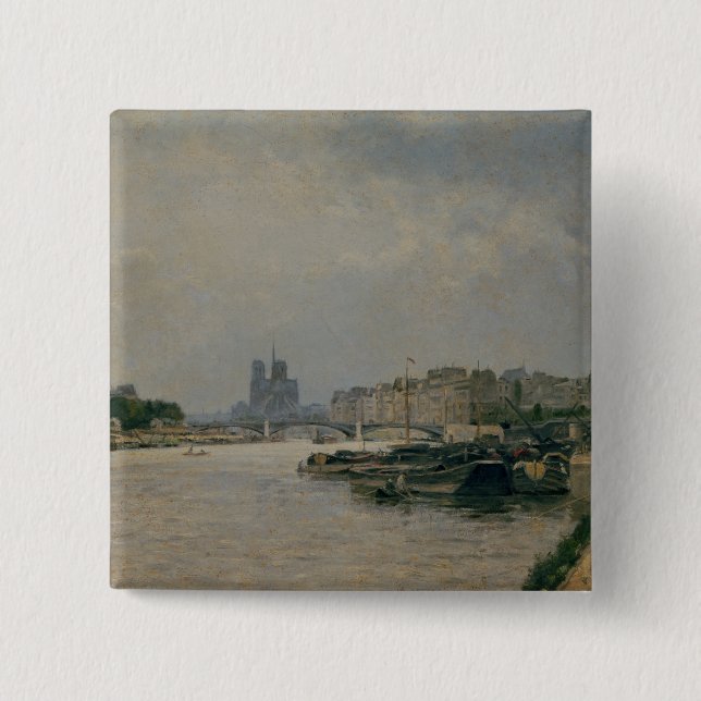 The Seine from the Quai de la Rapee Pinback Button (Front)