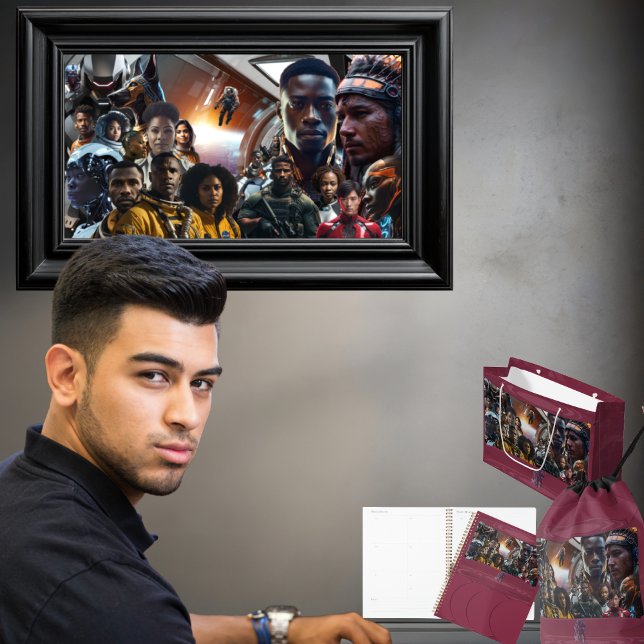 The Sekhmet Crew Tissue Paper (Get the full "Sekhmet Starship" collection at  https://bit.ly/BlackFutureZazzle)