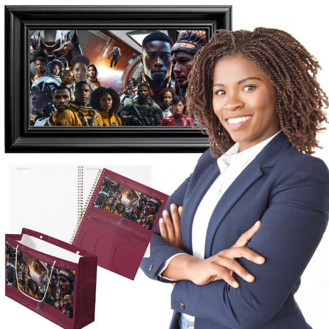 The Sekhmet Crew (Write-able) Post-it Notes (Get the full "Sekhmet Starship" collection at  https://bit.ly/BlackFutureZazzle)