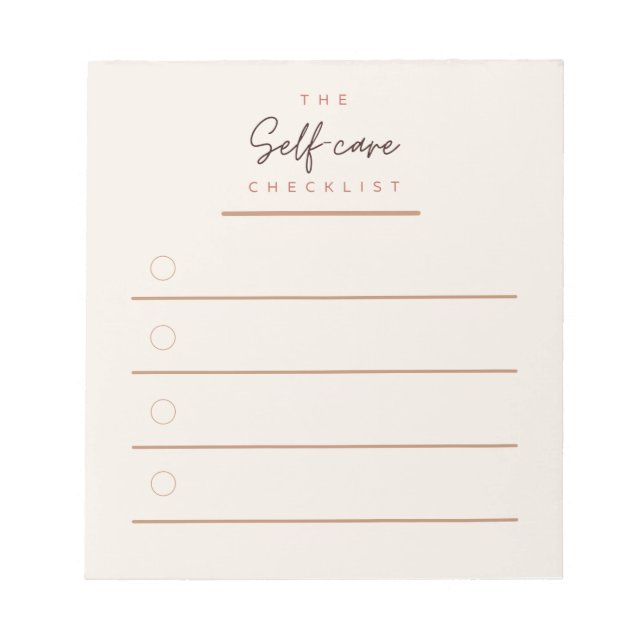 The Self-care Checklist 5.5 x 6 Notepad - 40 pages (Front)