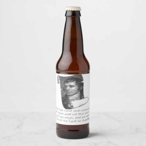 The Selkirk Grace Burns Night Supper Poem In Grey Beer Bottle Label
