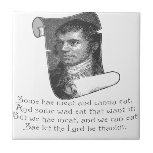 The Selkirk Grace Burns Night Supper Poem In Grey Ceramic Tile