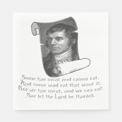 The Selkirk Grace Burns Night Supper Poem In Grey Napkins