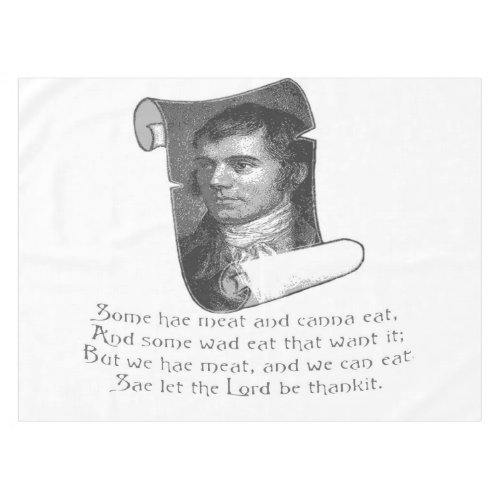 The Selkirk Grace Burns Night Supper Poem In Grey Tablecloth