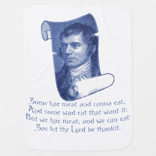 The Selkirk Grace Burns Night Supper Prayer Blue Baby Blanket