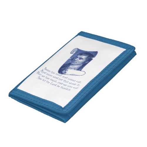 The Selkirk Grace Burns Night Supper Prayer Blue Trifold Wallet