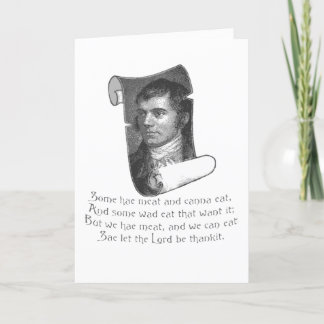 The Selkirk Grace Burns Night Supper Prayer Grey Holiday Card