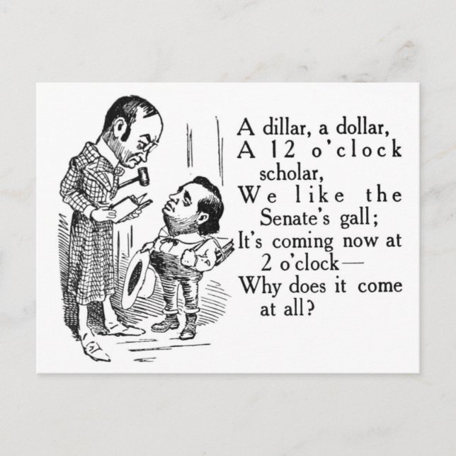 The Senate's Gall: Political Cartoon Postcard (Front)