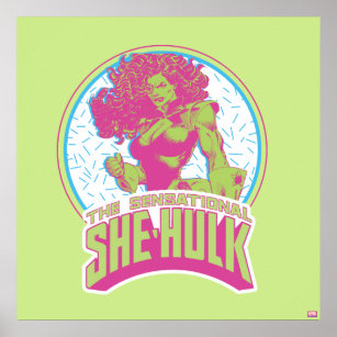 The Sensational She-Hulk 90's Graphic Poster