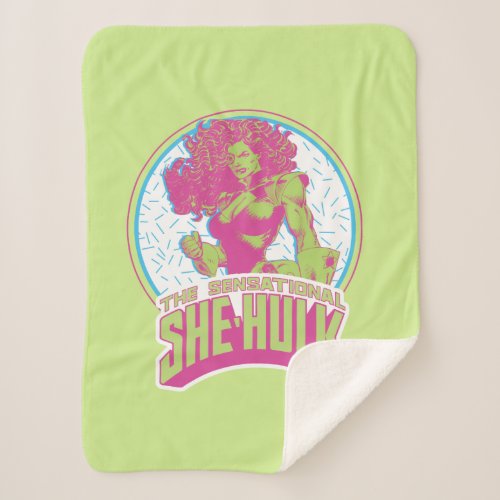 The Sensational She_Hulk 90s Graphic Sherpa Blanket