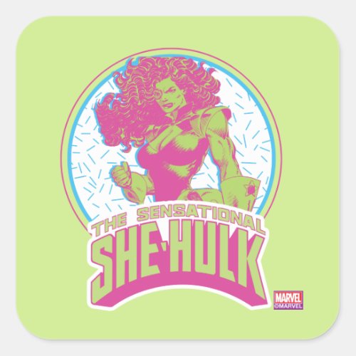 The Sensational She_Hulk 90s Graphic Square Sticker