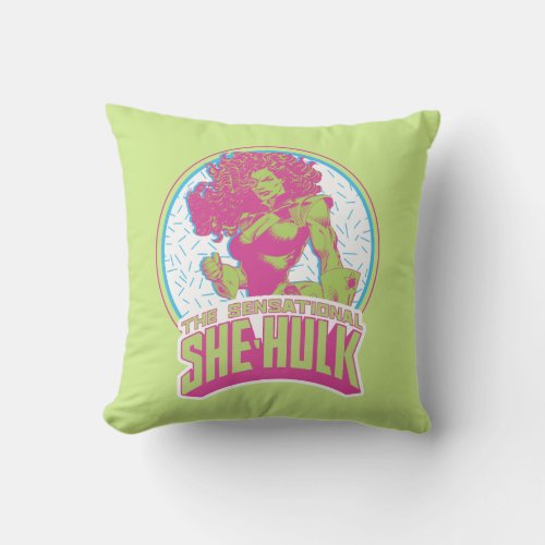 The Sensational She_Hulk 90s Graphic Throw Pillow