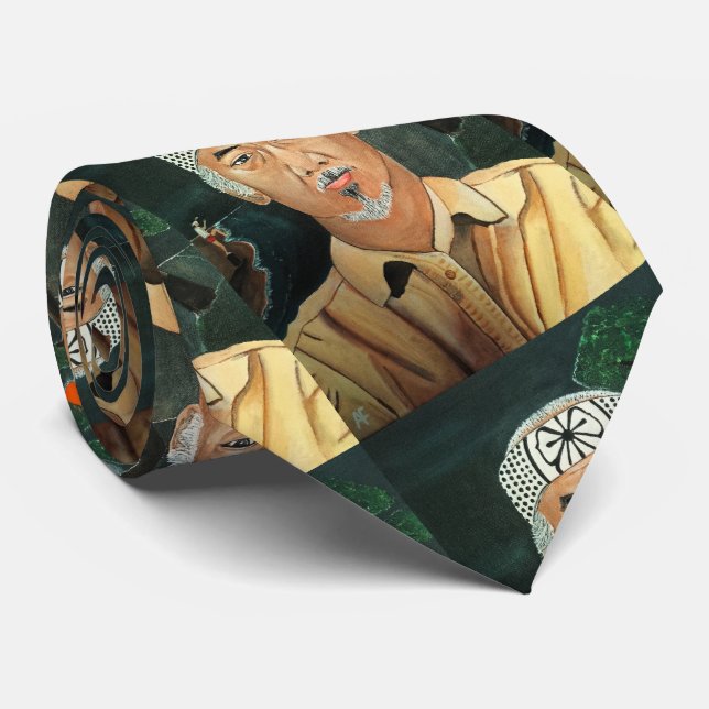 The Sensei Painting by Alfred Fox Neck Tie (Rolled)
