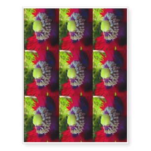 The Sentinel macro capture flag poppy 9 per sheet Temporary Tattoos