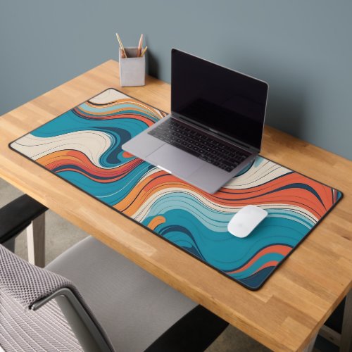 The Serene Waves MidCenturyModern Desk Mat