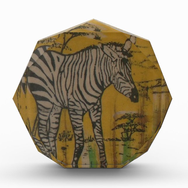 The Serengeti Spirit: Zebra Grazing in the Mara Acrylic Award (Front)