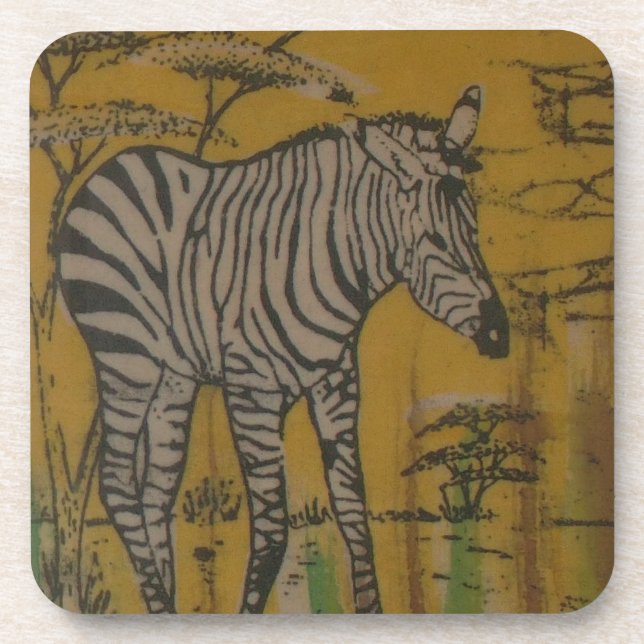 The Serengeti Spirit: Zebra Grazing in the Mara Beverage Coaster (Front)