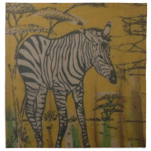 The Serengeti Spirit: Zebra Grazing in the Mara Cloth Napkin