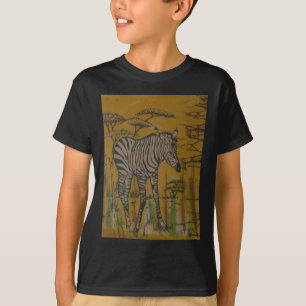 The Serengeti Spirit: Zebra Grazing in the Mara T-Shirt