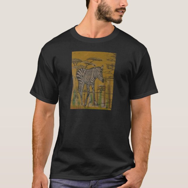 The Serengeti Spirit: Zebra Grazing in the Mara T-Shirt (Front)