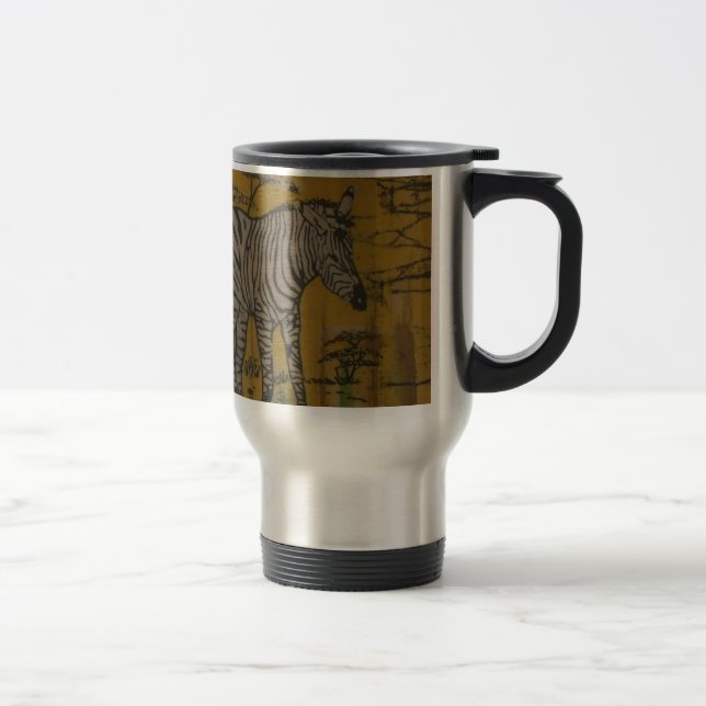 The Serengeti Spirit: Zebra Grazing in the Mara Travel Mug (Right)