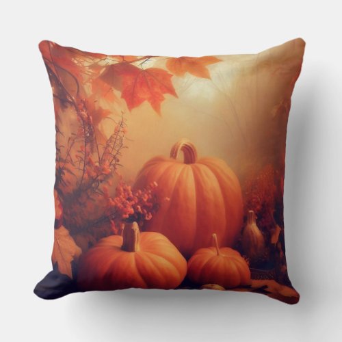 The Serenity of the Autumn Season Throw Pillow