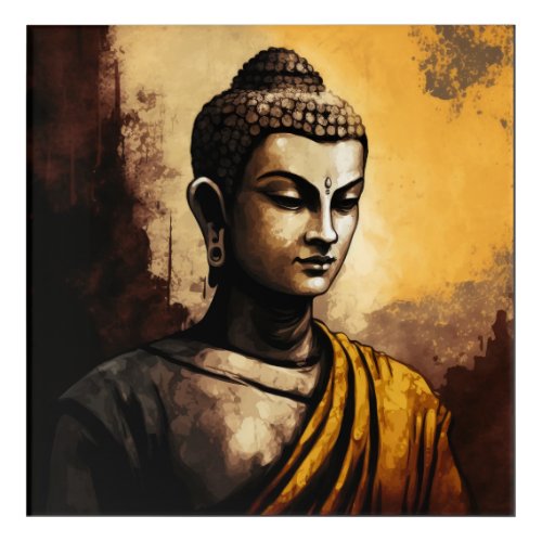 The Serenity of Zen Buddha Watercolor Meditation  Acrylic Print
