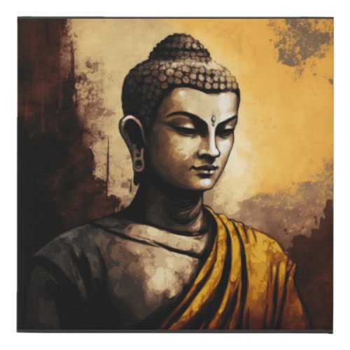 The Serenity of Zen Buddha Watercolor Meditation  Faux Canvas Print