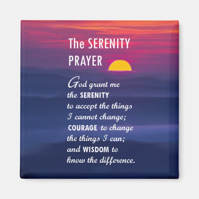 The Serenity Prayer 2 Magnet (Front)