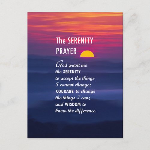 The Serenity Prayer 2 Postcard