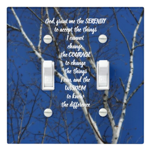 The Serenity Prayer Birch Inspirational  Light Switch Cover
