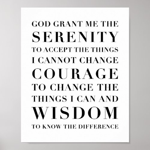 The Serenity Prayer Capitalized Poster