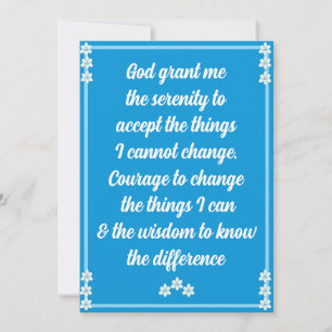 The Serenity Prayer Card