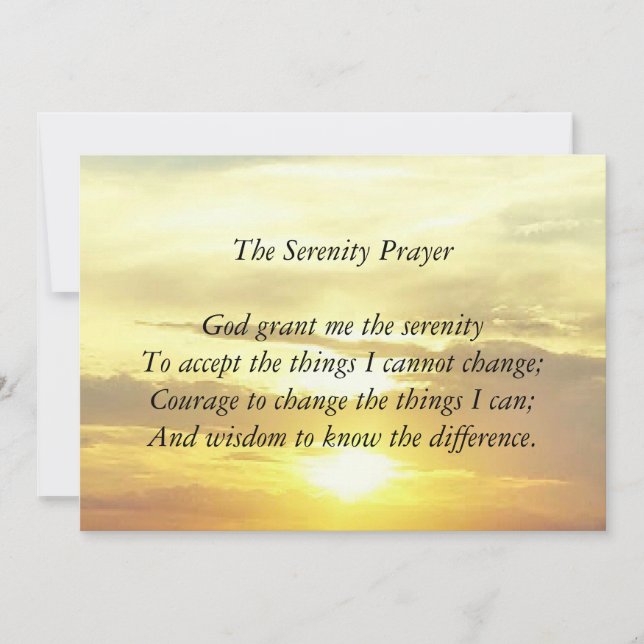 The serenity prayer card (Front)