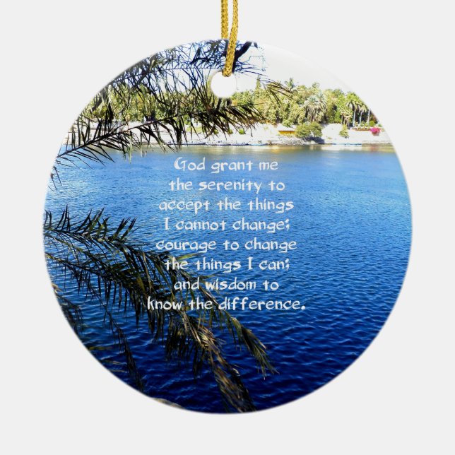 The Serenity Prayer Ceramic Ornament (Front)