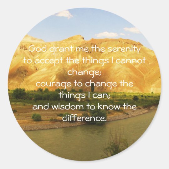 The Serenity Prayer Classic Round Sticker