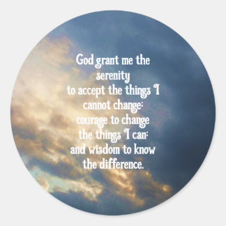 The Serenity Prayer Classic Round Sticker