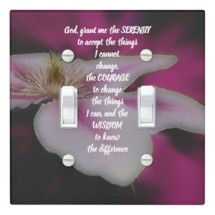 The Serenity Prayer Clematis Flower Inspirational Light Switch Cover