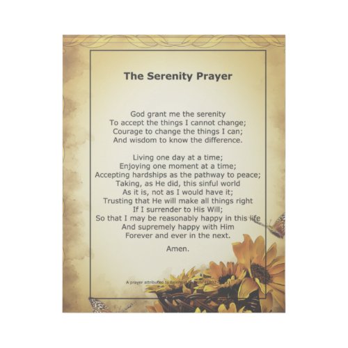 The Serenity Prayer Gallery Wrap