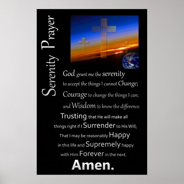 The Serenity Prayer In Space Poster (Front)