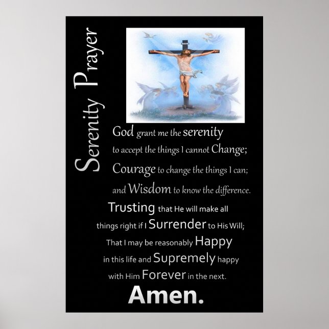 The Serenity Prayer Jesus Cross Poster (Front)