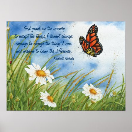 "the Serenity Prayer" - Monarch Butterfly - Poster