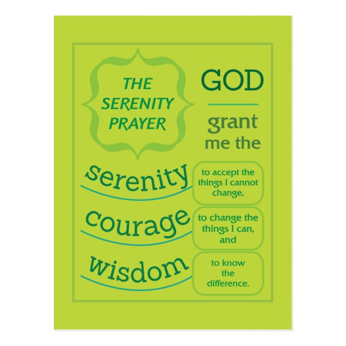 The Serenity Prayer Post Cards