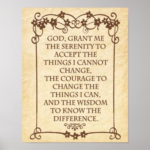 THE SERENITY PRAYER POSTER