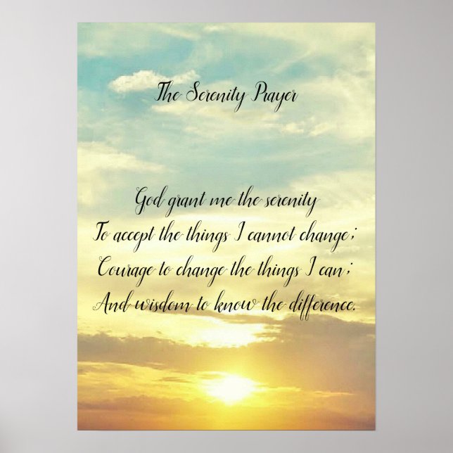 The serenity prayer Poster (Front)
