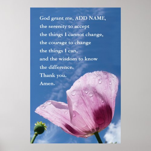 The Serenity Prayer Poster Acceptance Quote Art Poster