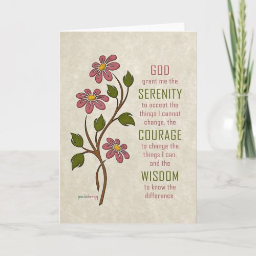 The Serenity Prayer Recovery Quote Card