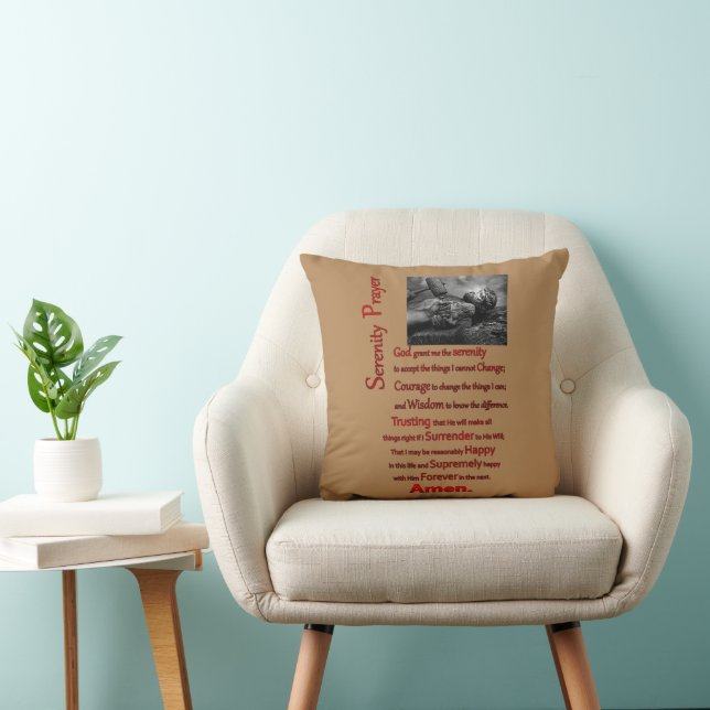 The Serenity Prayer Red Hammer Throw Pillow (Chair)