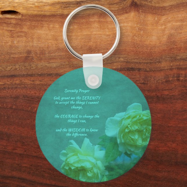 The Serenity Prayer Roses Inspirational         Keychain (Front)